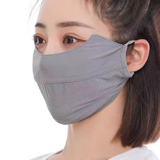 1p/2p 자외선 차단 망사 마스크 얼굴 통풍 메쉬 여름 골프 햇빛 가리개, 1개, 차콜