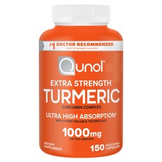 Qunol 特強薑黃薑黃素複合物 1000毫克 素食膠囊, 1個, 150錠