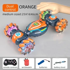 제스처 감지 변형 리모컨 자동차 4WD 오프로드 핸드 컨트롤 손가락 트위스트 장난감 선물 2.4G, 01 orange 1B