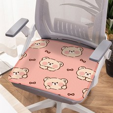 【無品牌】-夏季卡通冰絲透氣臥室凳子沙發坐墊新款辦公室家用輕奢兒童椅墊, 冰絲坐墊-可愛小熊
