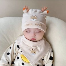 寶寶虎紋造型保暖帽圍兜組