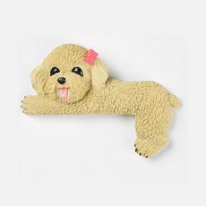 可愛狗法鬥開關裝飾墻貼保護套現代簡約樹脂動物3d立體插座貼創意kun, 淺黃色右臥泰迪