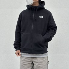 노스페이스 후리스 남성 후드집업 플리스 자켓 방한 후드 블랙