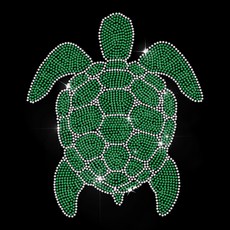 1개 유리 핫픽스 라인스톤 다리미 부착형 아플리케 의상 액세서리 (옷 가방 바지용) 거북이 디자인 (297x210mm), 혼합색