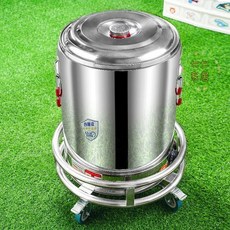 密封罐/米桶/茶葉罐-不鏽鋼保溫桶架圓形周轉車萬向輪移動蒸籠架加厚運輸工具車-多功能儲物, 1個