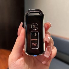 UHR125 심플 키케이스 스마트키 키링, 블랙, 1개