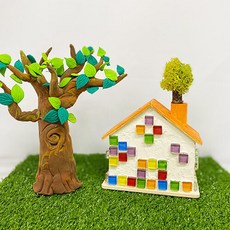 복지센터 미술프로그램 스컬프쳐 페인팅 타일 집 저금통 만들기 중학생 중학교 문화원