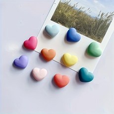 러블리 매트 컬러 하트 자석 마그넷 10개 세트