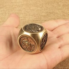 DEEPSUN 황동 회전가능 오제전 운수대통 육면 청룡 백호 주작 현무 행운 재물운 개업선물 이사선물 부모/친구 선물 대박 돌잔치소품 돌잡이 소품장식, 행운 황동