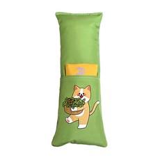 오시개냥 담다 국내산 포켓 고양이 장난감 캣닢 마따따비 쿠션 대형 특대형 애착인형, 1개, 대 그린