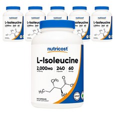nutricost L-異白胺酸膠囊 2000mg, 240顆, 6罐