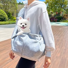 寵物外出揹包 斜挎包, 1個, 灰色