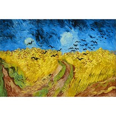 코나 주방아트보드 아트글라스 아트월 주방 셀프 벽면 인테리어 꾸미기 명화 고흐-까마귀가 나는 밀밭, 1개