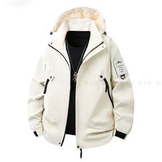 꽃소담 남녀공용 오버핏 탈부착 후드 바람막이 점퍼 봄가을 방수 방풍 등산 자켓 MAL26A927