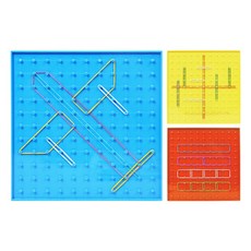 예비초등 평면도형 기초개념 놀이용 양면지오보드/ 창의수학 겉넓이구하기 도형놀이판, 1세트