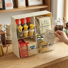 탕비실정리 캡슐커피 티백 정리함 커피캡슐보관함, 1개, 크림화이트