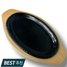 라넥토 스테이크 무쇠 철판 원목받침 / 감성 주방템 인덕션 가능 도도가 무쇠스테이크팬, 1개, 27.5cm