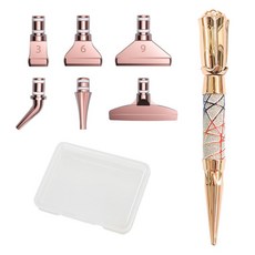 뉴타임즈 고급펜 세트 드 부자재 취미 작업도구 파란색 DIY 고급형 보석십자수 펜세트 도구 보석십자수 도구 포인트 펜세트, 1세트, 3번 포인트 다이아 펜 + 로즈골드 6 머리 + 수납함