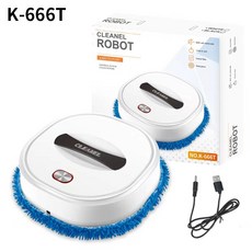 CLEANEL智能擦地機器人，乾濕兩用纖維拖布，一鍵啟動居家清潔好幫手, 白色, K666