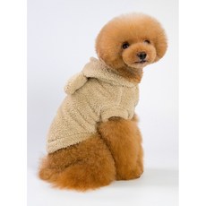 애완동물 옷 사랑의 털옷 도파민 개털옷 입다 머리 보미 테디파 투견 옷, 살구 색, 1개
