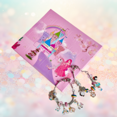 귀여운 캐릭터 피규어 DIY 팔찌 만들기 재료 세트 은볼 우정팔찌 펜던트, 1개, 핑크공주