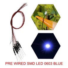 20pcs 사전 배선 길이 30awg 와이어 SMD LED 0402 조명 납땜 저항기 12V 흰색 빨간색 파란색, 14 0603 Blue