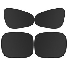 OMyCar 靜電遮陽隔熱貼(前座 後座側窗用)靜電吸附側窗遮陽板 隔熱小圓弧 4入 AA150116