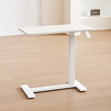 내일내꺼 유압식 높이조절 이동식 접이식 사이드 테이블, ZD-68 화이트