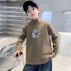 男童德絨衛衣半高領春秋冬加絨上衣