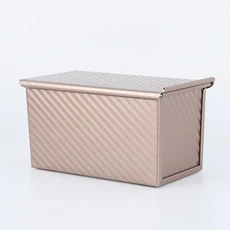 뚜껑이 있는 1Pcs 붙지 풀만 로프 팬 - 완벽하게 구운 빵 토스트를 위한 탄소강 골판지 상자 금형, 01 Rose L, 1개