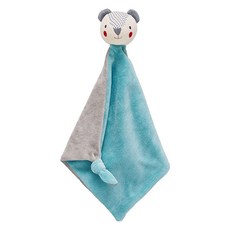 PETIT 쁘띠 Collage 유기농 면 아기 담요 블루 베어 - 100% 유기농의 부드러운 면 껴안고 싶은 장난감 36.2 x 45.7cm(14.2 18인치) 신생아부, PETIT 쁘띠 Collage 유기농 면 아기 담요,