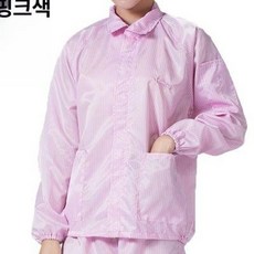투피스 방진복 작업복 제전복 크린복 클린복 보호복 흰색, 1개, 핑크 칼라 상의