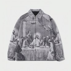 최후의 만찬 프린트가 특징인 남녀공용 디지털 프린트 재킷 봄과 가을