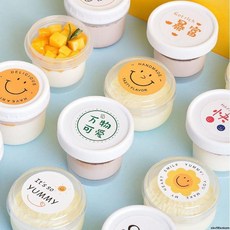 布丁盒子＆胖胖嘟嘟布丁杯 耐高溫耐烤罐 加厚一次性PP磨砂塑膠耐凍淇淋雪糕杯, 130ml杯子+蓋【送彩貼】,60個, 1個