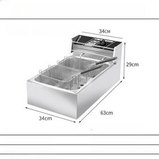 튀김기 전기튀김기 2구 업소용 PC방 상품 대용량 업그레이드 기계 돈까스 핫바 치킨 만화방 멀티방 간식 분식집, 기본 색상