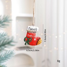 《小日子家居館》聖誕節 聖誕裝飾品 聖誕樹掛飾 聖誕老人雪人襪子鐵藝掛件, 蝴蝶結聖誕襪, 1個