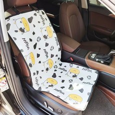 寵物車載墊 後排汽車座椅通用 坐車防髒墊子 貓狗墊子 車用坐墊, 1個, 可愛奶牛 單座