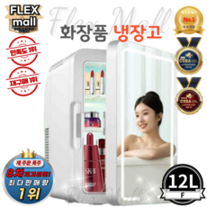 플렉스몰 화장품 냉장고 차량용 가정용 일반형 고급형 미니 소형 미러 LED 저소음 냉온장고, F12L