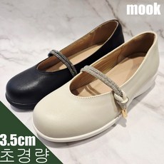 무크 여성 3.5cm 초경량 크리스탈 구두 스트랩 편안한 데일리 캐주얼 로우컷 둥근코 메리제인 컴포트 단화 슈즈 (225~250mm) 622203