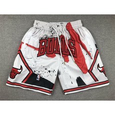 NBA 저스트 돈 불스 크레이지 스윙맨 지퍼 포켓 로고 자수 볼 팬츠 반바지