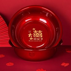 婚慶洗臉盆, 一個盆特惠 特厚升級不鏽鋼款 ,聚寶盆 浮雕盆邊, 紅, 一個盆特惠, 聚寶盆