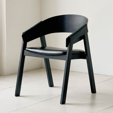 퍼니인어스 탐체어 원목 카페의자 커피숍 편한 고급 디자인 체어, 블랙, 1개