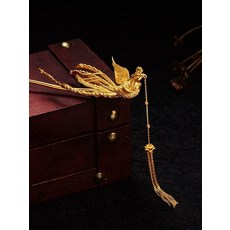 [로맨틱 웨딩] 봉황비녀 태슬 신부 헤어핀 헤어액세서리, 은행잎 머리 장식