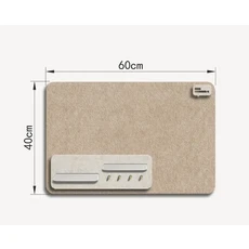 펠트 장식 보드 코르크 푸시 나무 후크가있는 홈 사진 벽 백보드 용 자체 접착 게시판 핀, Horizontal Khaki, 본품 1세트