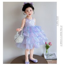 ROZI 여아 유아 여름 공주 파티 드레스 여름 원피스 어린이 생일 스냅 촬영 옷