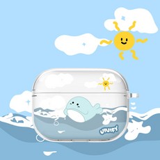 최신 귀여운 에어팟 케이스 아기 고래 투명 / 이어폰 에어팟4세대 3 2 1 프로, 1개, 에어팟프로3