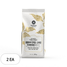 맥널티 원두 콜롬비아 안데스 오리진, 홀빈(분쇄안함), 200g, 2개