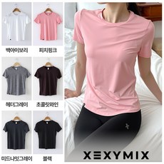 젝시믹스 여성 냉감 기능성 반팔 티셔츠 요가 헬스 필라테스 러닝 스포츠웨어 라이트 아이스페더