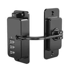 DFMEI 直銷密碼鎖冰箱抽屜安全鎖寶寶防夾手櫃門鎖免打孔兒童密碼鎖釦, 免打孔【轉角款】黑色英文:如圖