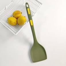 FDA安全無毒矽膠鍋鏟 耐高溫不沾鍋料理鏟, 棕綠鍋鏟, 1個